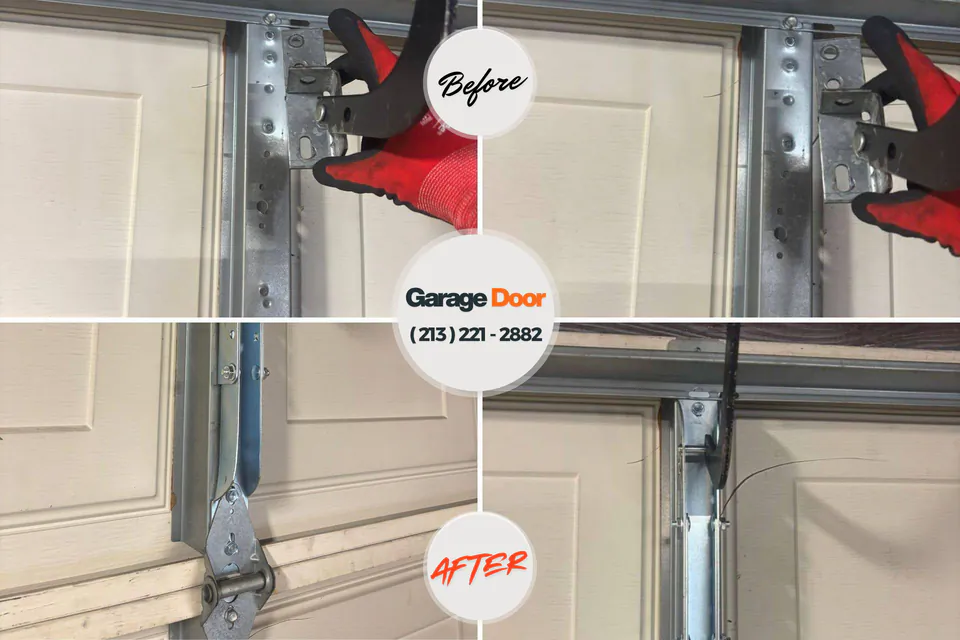 Before and after: garage door repair Hobson City, AL